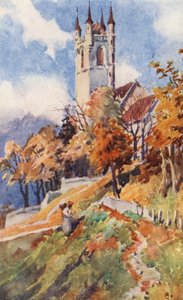 Iglesia de San Martín, Vevey (litografía en color)