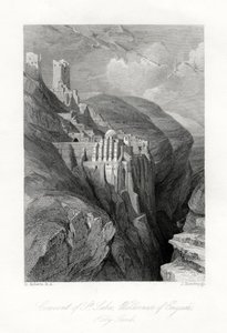 El Convento de San Saba, Desierto de Engadi, Tierra Santa, siglo XIX de J. Horsburgh