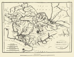 Mapa de la Antigua Beocia de J. J. Barthélemy