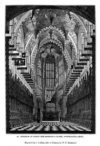 Interior de la Capilla de Enrique VII, Abadía de Westminster, 1843 de J. Jackson