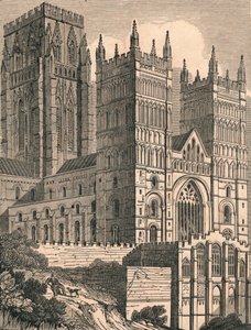 Vista noroeste de la Catedral de Durham, c. 1843 de J. Jackson