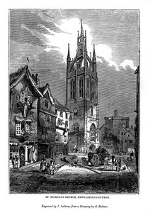 Iglesia de San Nicolás, Newcastle-Upon-Tyne, 1843 de J. Jackson