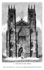Fachada oeste de la Catedral de York, c1820-1830 1843 de J. Jackson