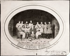 Quince asaltantes de Morgan, Fuerte Delaware, mayo de 1864 (foto en blanco y negro) de J. L. Gihon