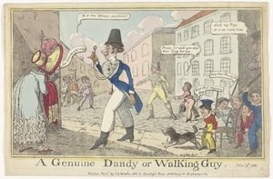 Spotprent en el dandy en el Día de Guy Fawkes A Genuine Dandy or Walking Guy (título en el objeto) de J. Lewis Marks