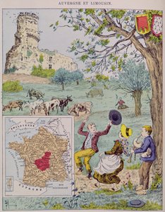 Auvernia y Lemosín, ilustración para Le Tour de France por Marie de Grandmaison, 1893 de J. Maurel