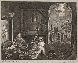 Ilustración de Adam Olearius, “Persianischer Rosenthal von einem Sinnreichen Poeten Schich Saadi [etc.]”, Schleswig 1660
