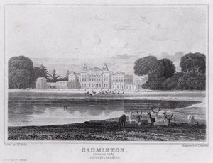 Badminton, vista general, Gloucestershire de John Preston Neale