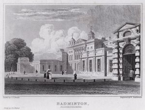 Badminton, Gloucestershire (grabado) de John Preston Neale