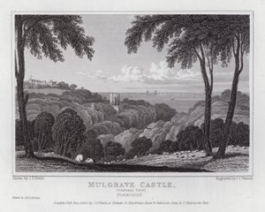 Castillo de Mulgrave, Vista General, Yorkshire de John Preston Neale
