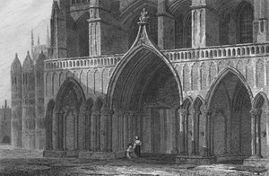 Abadía de Westminster, Pórtico Norte, con parte de la Capilla de Enrique VII