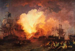 La batalla del Nilo, agosto de 1798, 1800 de J Philippe de Loutherbough