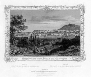 Nápoles desde la Nueva Calle de Capodichino, Italia, siglo XIX de J. Poppel