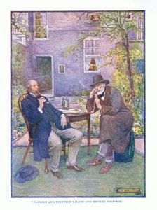 Carlyle y Tennyson conversaban y fumaban juntos, de Literatura Inglesa pub. por T C & EC Jack, c.1920