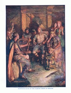 Los juglares cantaban las hazañas de los héroes, de Literatura Inglesa pub. por T C & EC Jack, c.1920