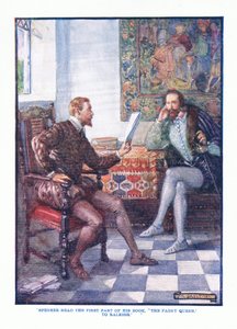 Spenser leyó la primera parte de su libro La Reina de las Hadas a Raleigh, de Literatura Inglesa pub. por T C & EC Jack, c.1920 de J. R. Skelton