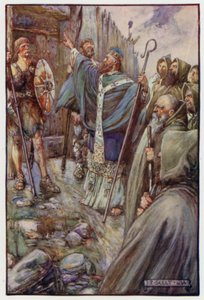 San Columba hizo la señal de la Cruz, y las grandes puertas se abrieron de par en par de J. R. Skelton