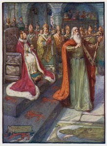 El poeta real en la coronación del Rey Alejandro III de Escocia, Scone, 1249