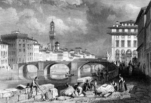 El Ponte Santa Trinita, Florencia, Italia de J. Redaway
