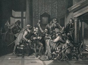 Carlos I en la sala de guardia, 1649, mediados del siglo XIX de J. Rogers