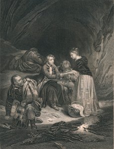Chas. Edward El Pretendiente y Flora Macdonald, mediados del siglo XIX de J. Rogers