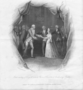 Primer encuentro de Jorge III con la Princesa Carlota, 1761, mediados del siglo XIX de J. Rogers