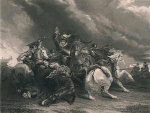 Sir William Russell en la Batalla de Zutphen, 1586, c. 1830s de J. Rogers