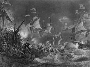 La derrota de la Armada Española, 1588 c1857 de J. Rogers