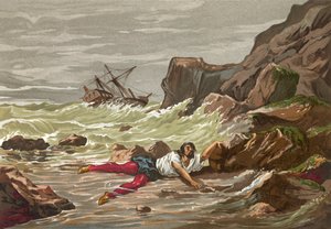 Muerte de Vesalio en un naufragio a su regreso de Tierra Santa de J. Serra