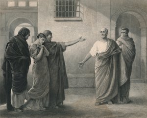 Volumnia reprochando a Brutus y Sicinius Coriolanus, c1870 de J. Stephenson