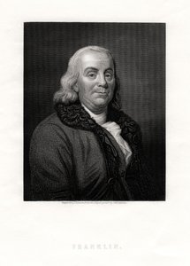 Benjamin Franklin, figura política y estadista de los Estados Unidos de J. Thomson