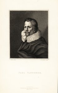 Retrato de Paul van Somer, artista flamenco y pintor de la corte del rey Jacobo I de Inglaterra, circa 1577-1621 de J. Thomson