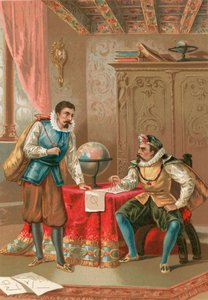 Kepler y Tycho Brahe en el observatorio de Praga de J. Ventura