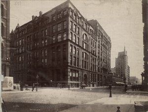 La esquina sureste de Dearborn y Monroe Streets, Chicago, 1890 de J. W. Taylor