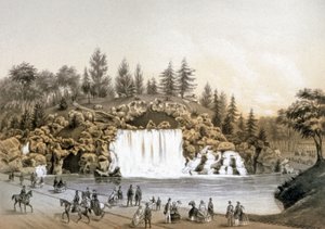 Cascada del Bois de Boulogne, hacia 1860 (litografía)