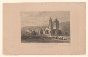 Vista de la Johanniskirche, cerca de Lahnstein S t. Iglesia de San Juan, cerca de Niederlahnstein / St. Johanneskirche Berg Niederlahnstein / Iglesia de St. John. Pres Niederlahnstein (título sobre objeto) de J. Weeks