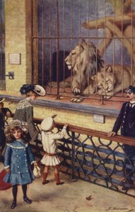 En la casa de los leones en el zoológico de Londres de J. Williamson