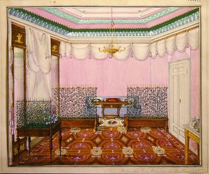 Una sala de escritura Biedermeier Neoclásica en el Schloss Ballenstedt, Saxe-Anhalt de J. Willing