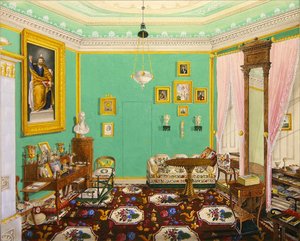 Gabinete de coleccionistas en el Schloss Ballenstedt, Saxe-Anhalt de J. Willing