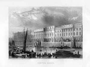 Aduana, Londres, siglo XIX de J. Woods