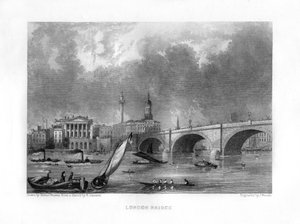 Puente de Londres, Londres, siglo XIX de J. Woods