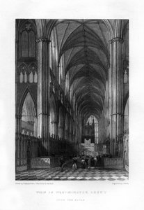 Abadía de Westminster desde el altar, Londres, siglo XIX de J. Woods