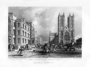 Hospital y Abadía de Westminster, Londres, siglo XIX de J. Woods