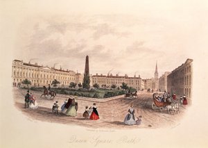 Plaza de la Reina, Bath, grabado por J. Shury, c.1840 de J. after Appleby