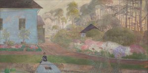 Infancia: Jacek junto al estanque de Wielgie de Jacek Malczewski