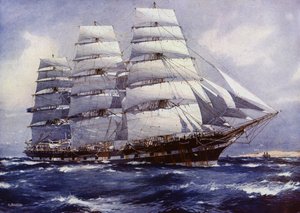 Barcos Clipper: Macquarie (litografía en color) de Jack (after) Spurling