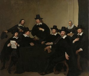 Regentes del Instituto Nieuwe Zijds para el Alivio de los Pobres al Aire Libre, Ámsterdam, c.1650 de Jacob Adriensz Backer