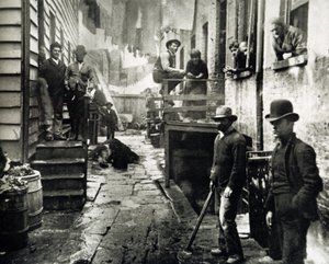 Vista de Little Italy, Mulberry Street, Nueva York, EE. UU., c. 1890 de Jacob August Riis