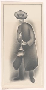 Músico callejero con instrumento de viento de Jacob Bendien (signed by artist)