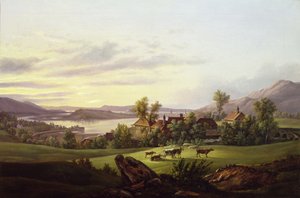 Vista de Bergen desde Haukeland (óleo sobre lienzo) de Jacob Calmeyer
